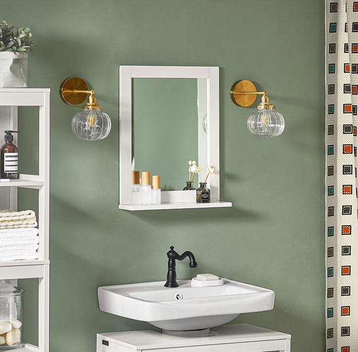 Sobuy SoBuy Badspiegel mit Ablage Wandspiegel Spiegel Weiß FRG129-W Günstiger Verkauf