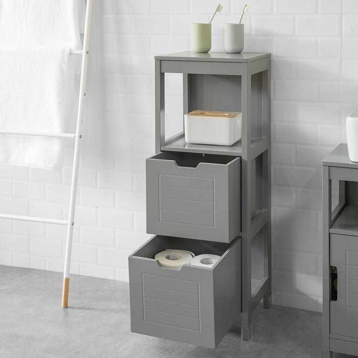 Sobuy SoBuy Bad Hochschrank Badschrank stahlgrau Badezimmermöbel Landhaus FRG127-SG Outlet