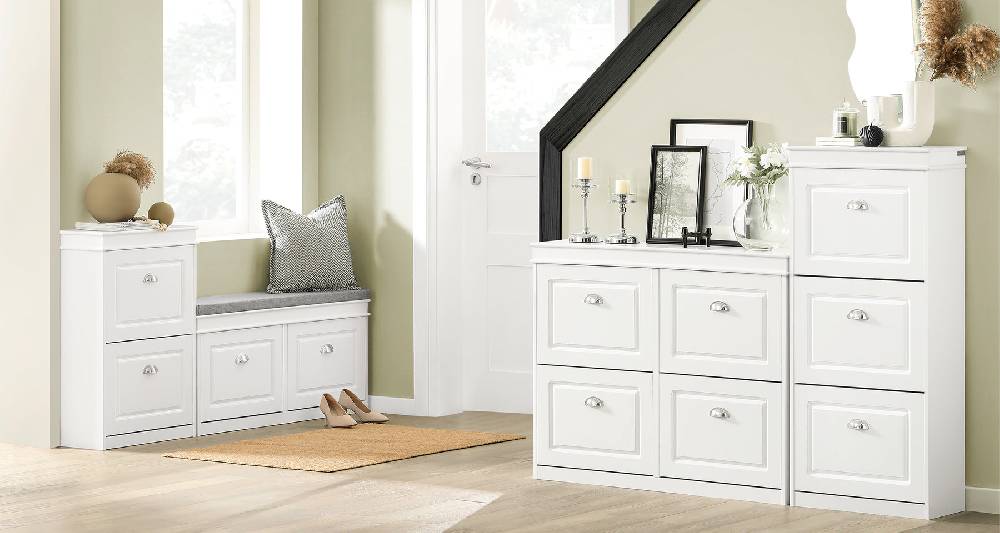 Sobuy SoBuy Schuhkipper Schuhbank mit Schuhfach Landhausstil Weiß FSR64-W Meist gekauft
