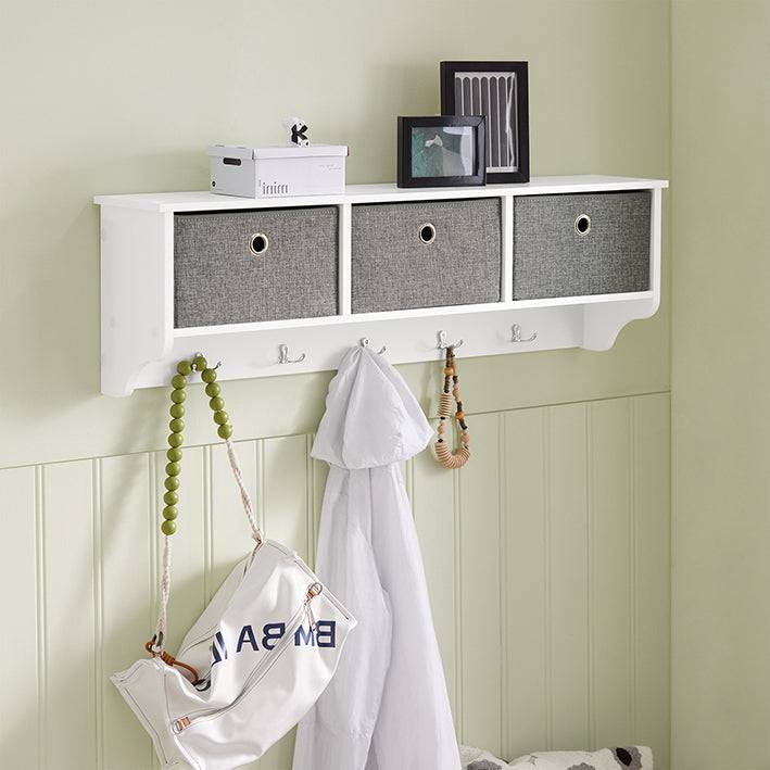 Sobuy SoBuy Wandgarderobe Kleiderhaken Flurgarderobe Weiß-Hellgrau FRG282-W Online