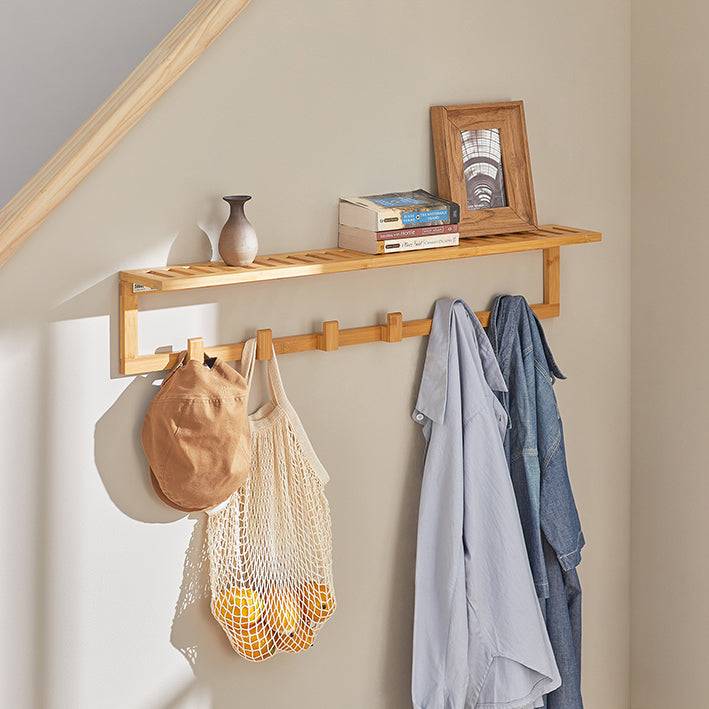 Sobuy SoBuy Wandgarderobe mit 6 Kleiderhaken Flurgarderobe Bambus FHK06-N Auslauf