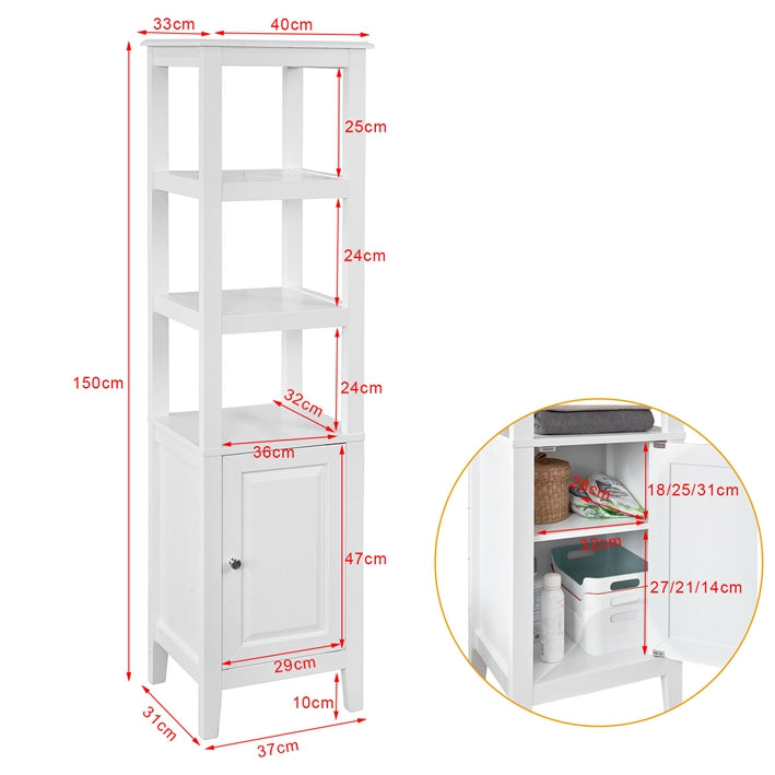 Sobuy SoBuy Bad Hochschrank Badschrank Badregal Weiß FRG205-W Auslauf