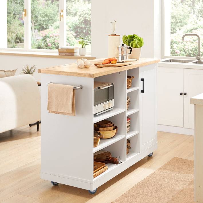 Sobuy SoBuy Kücheninsel Küchenschrank Küchenwagen Weiß-Natur FKW105-WN Günstiger Verkauf