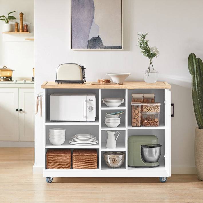 Sobuy SoBuy Kücheninsel Küchenschrank Küchenwagen Weiß-Natur FKW105-WN Günstiger Verkauf