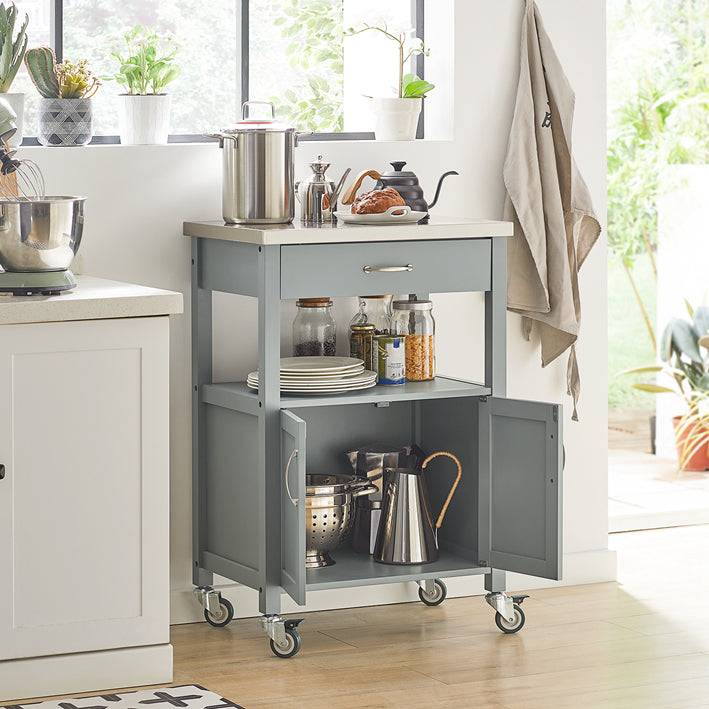 Sobuy SoBuy Küchenwagen Getränkewagen fürs Büro Servierwagen Hellgrau FKW22-HG Angebote