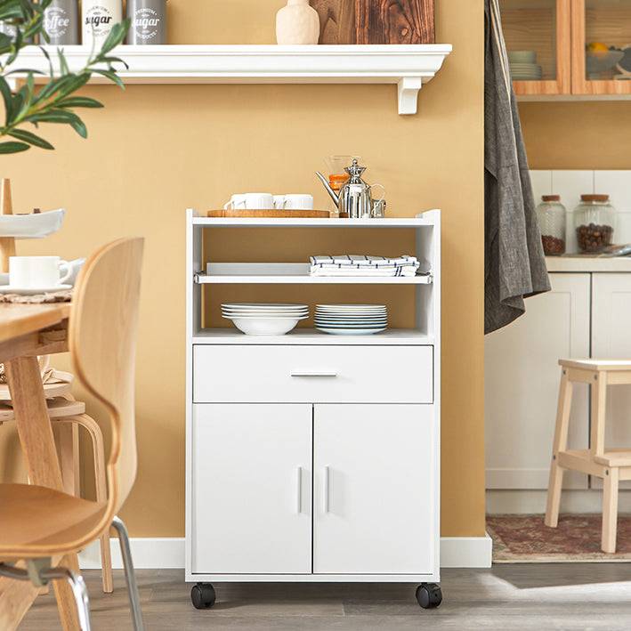 Sobuy SoBuy Küchenschrank Mikrowellenschrank Rollschrank Weiß FSB09-W