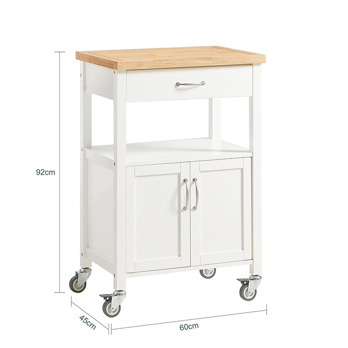 Sobuy SoBuy Küchenwagen Getränkewagen fürs Büro Servierwagen Weiß/Natur FKW22-WN Auslauf