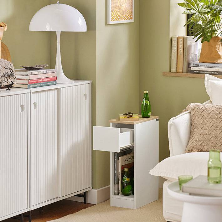 Sobuy SoBuy Nachttisch mit Schublade Couchtisch Sofatisch Beistelltisch Weiß FBT111-WN Schlussverkauf