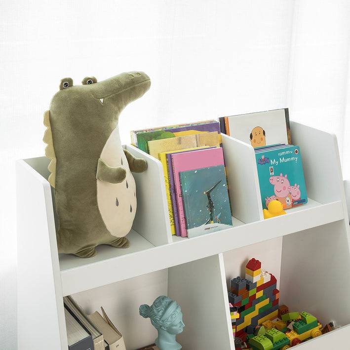 Sobuy SoBuy Kinderbücherregal Spielzeugtruhe Aufbewahrungsregal Kinderzimmer Weiß KMB19-W Günstiger Verkauf