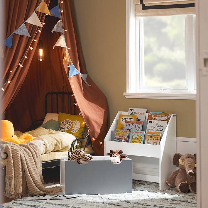 Sobuy SoBuy Kinderbücherregal Spielzeugtruhe Aufbewahrungsregal Kinderzimmer Weiß/Grau| KMB17-HG Meist gekauft