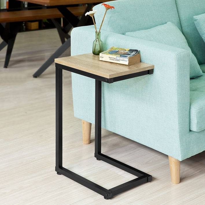 Sobuy SoBuy Beistelltisch Metall Couchtisch Sofa Laptoptisch Natur/Schwarz FBT44-N Schlussverkauf