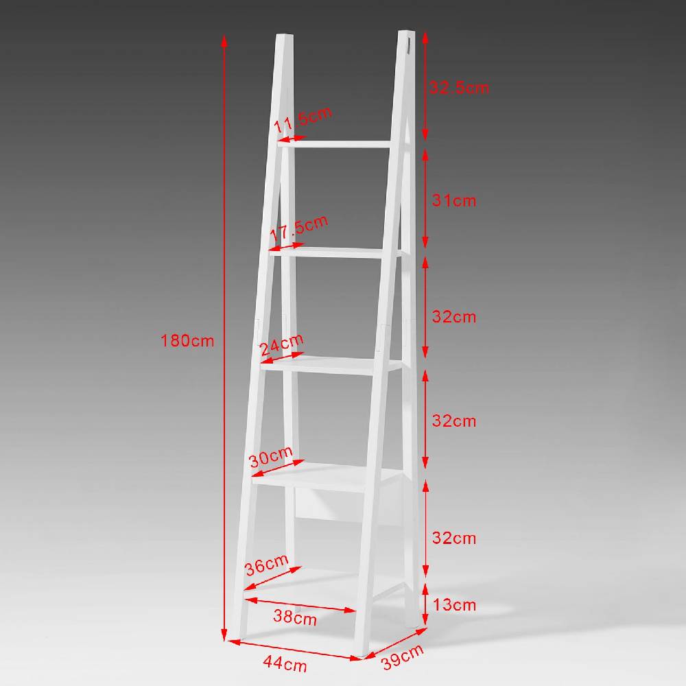Sobuy SoBuy Leiterregal Weiß Bücherregal Standregal Holz FRG101-W Blitzverkäufe