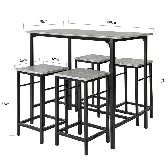 Sobuy SoBuy Bartisch mit 4 Hockern Bartisch set 5-teilig OGT11-HG Verkauf