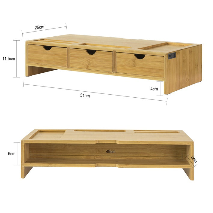 Sobuy SoBuy Design Monitorerhöhung für 2 Monitore Monitorständer mit 2 Schubladen Bambus BBF04-N Günstiger Verkauf