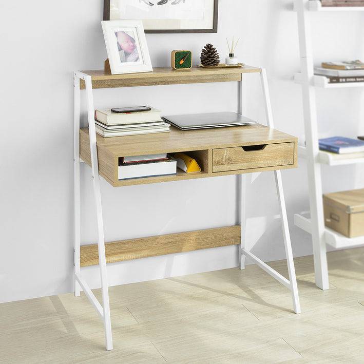 Sobuy SoBuy Schreibtisch Bürotisch Arbeitstisch Weiß-Natur FWT63-N Fabrikverkauf