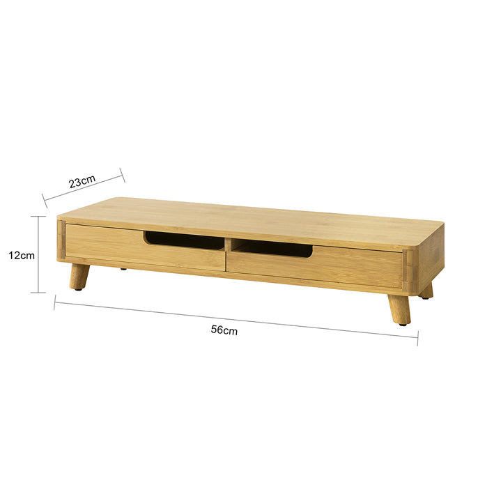 Sobuy SoBuy Design Monitorerhöhung Monitorständer mit 2 Schubladen Bambus BBF06-N Meist gekauft