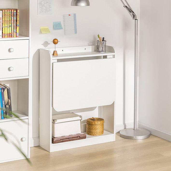 Sobuy SoBuy Klapptisch mit 3 Ablagen Schreibtisch klappbar Computertisch Arbeitstisch Weiß FWT92-W Outlet