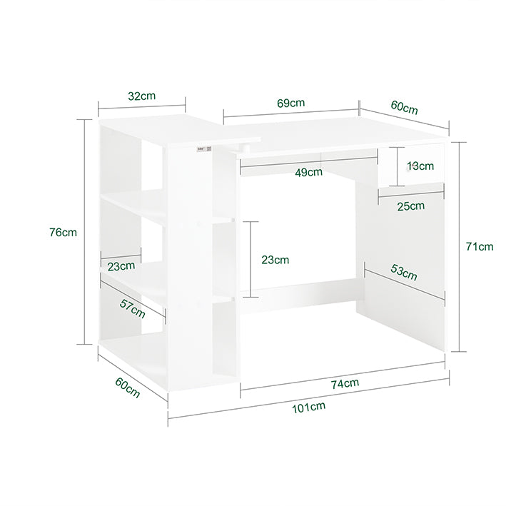 Sobuy SoBuy Schreibtisch Weiß Schreibtisch mit Regal Schreibtisch Kinder FWT35-W Verkauf