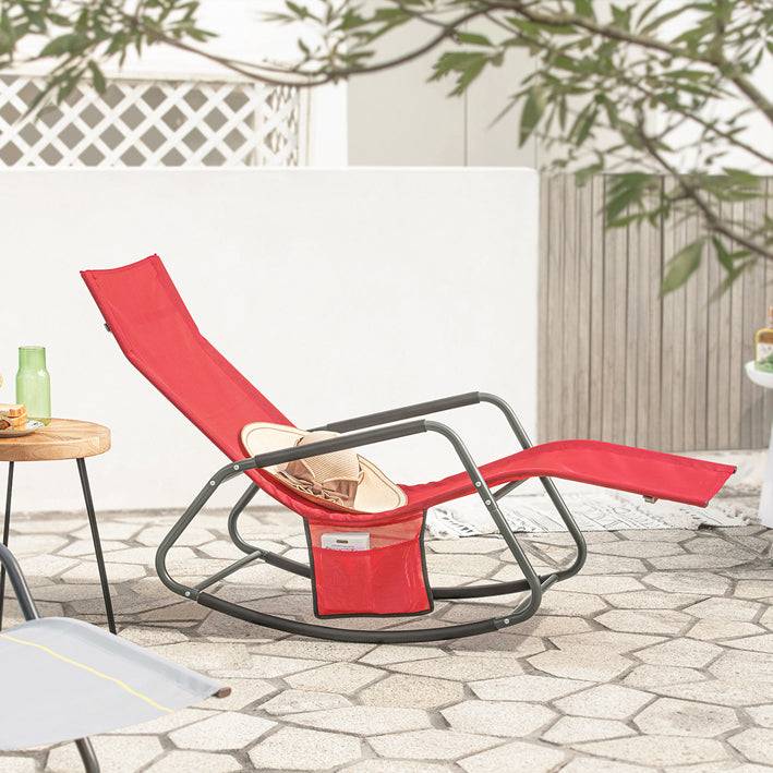Sobuy SoBuy Gartenliege Sonnenliege Schaukelliege Rot OGS47-R Schlussverkauf