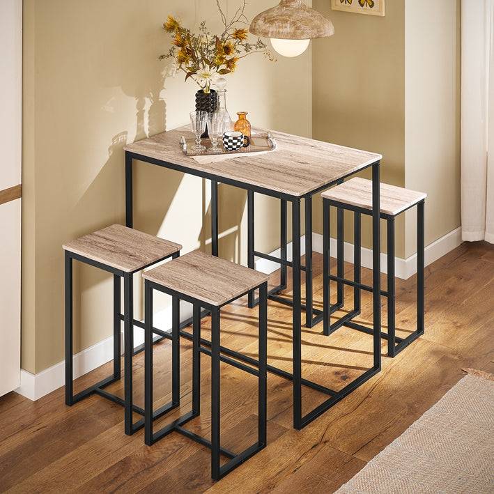 Sobuy SoBuy Bartisch mit 4 Hockern Bartisch set Stehtisch 5-teilig OGT15-N Blitzverkäufe