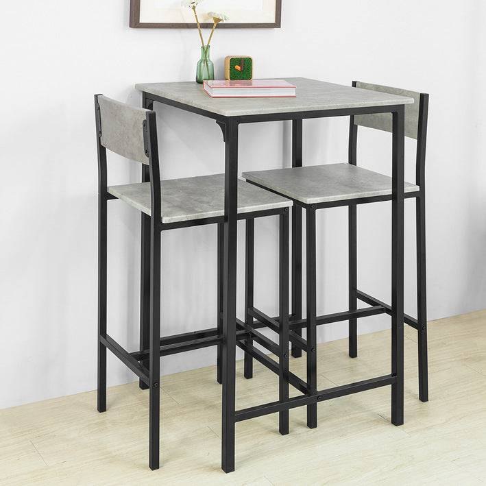 Sobuy SoBuy Bartisch mit 2 Barhocker Bartisch set 3-teilig grau OGT27-HG Meist gekauft