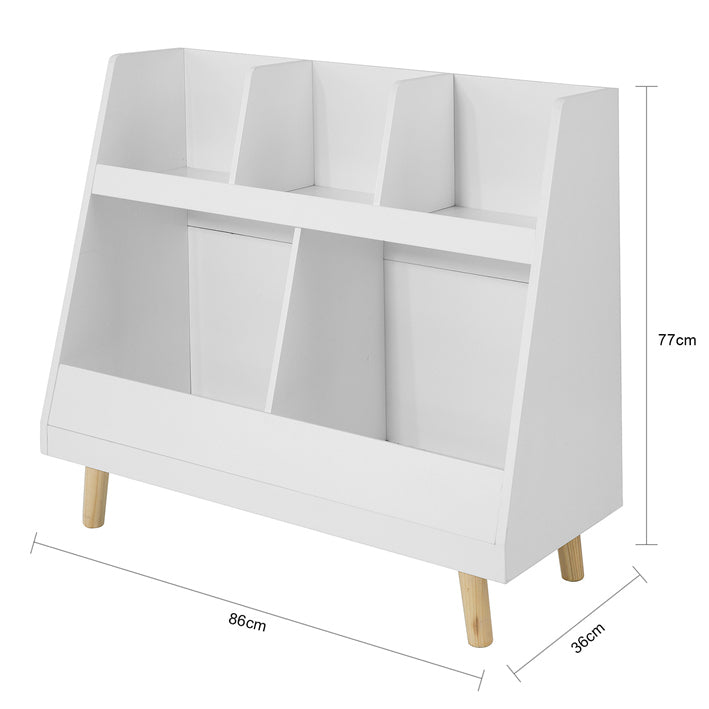 Sobuy SoBuy Kinderbücherregal Spielzeugtruhe Aufbewahrungsregal Kinderzimmer Weiß KMB19-W Outlet