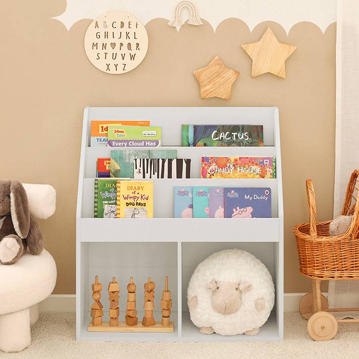 Sobuy SoBuy Kinderbücherregal Zeitungsständer Kinderzimmer Aufbewahrungsregal Weiß KMB01-W Auslauf