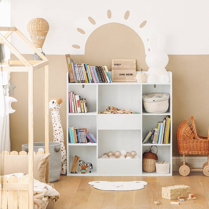 Sobuy SoBuy Kinderbücherregal Spielzeugtruhe Aufbewahrungsregal für Kinder Weiß KMB55-W Hotsell