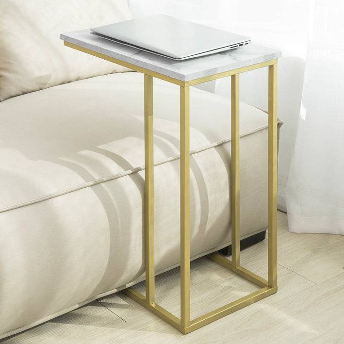 Sobuy B-Ware Beistelltisch Pflegetisch mit goldenem Metallgestell Couchtisch Sofa FBT87-G-bwaren Günstiger Verkauf