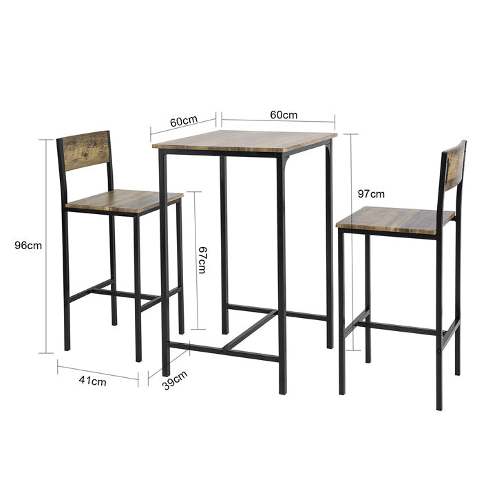 Sobuy B-Ware Bartisch mit 2 Barhocker Bartisch set 3-teilig OGT27-N-bwaren Meist gekauft