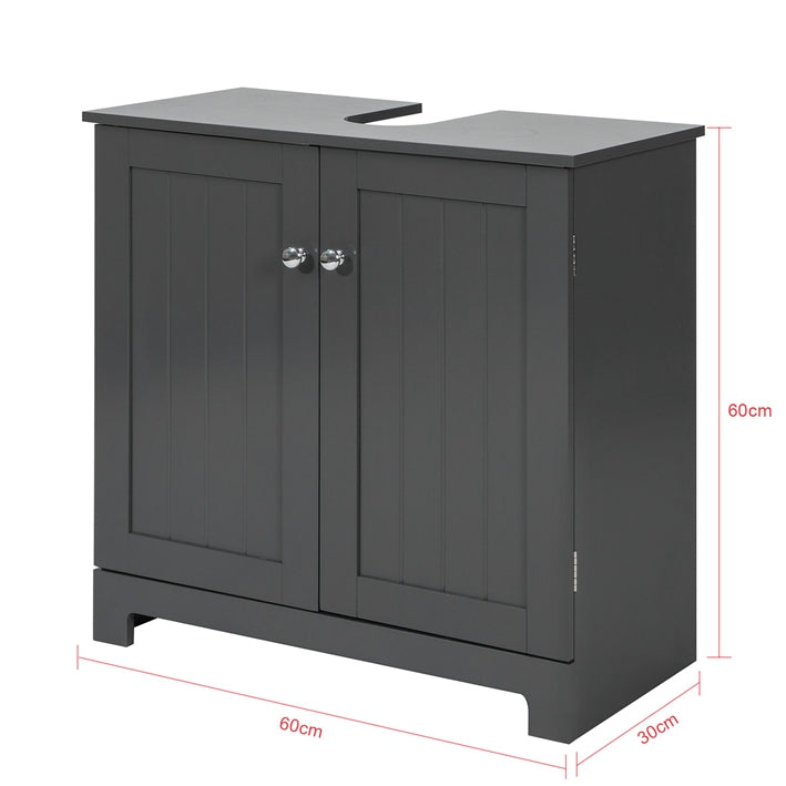 Sobuy SoBuy Waschbeckenunterschrank Badezimmerschrank Dunkelgrau Landhaus BZR18-DG Outlet