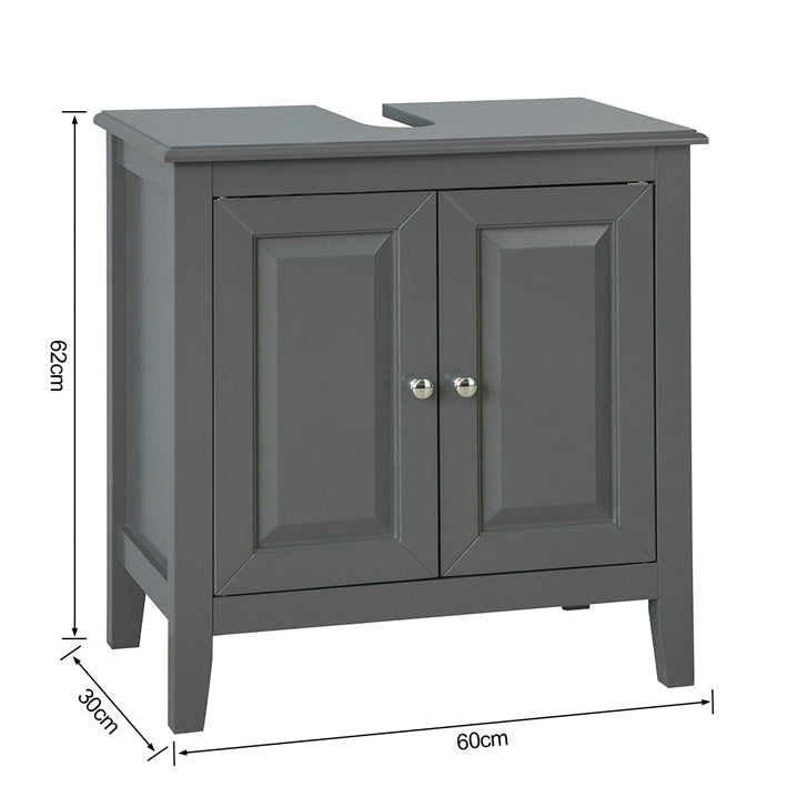 Sobuy SoBuy Waschbeckenunterschrank Dunkelgrau Badezimmerschrank Landhaus FRG202-DG im Angebot