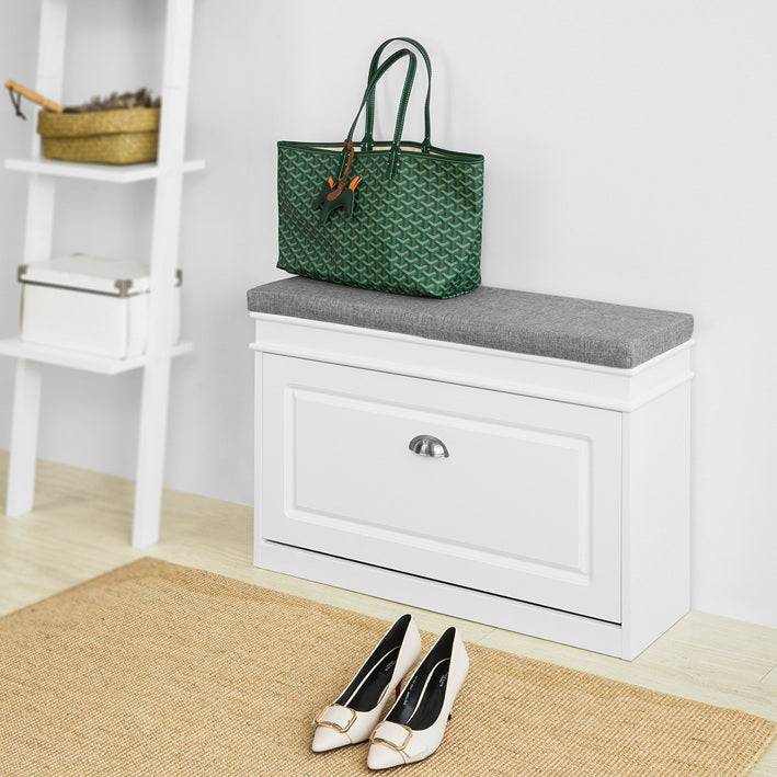 Sobuy SoBuy Schuhkipper Schuhbank mit Klappe Schuhschrank Weiß FSR82 Auslauf