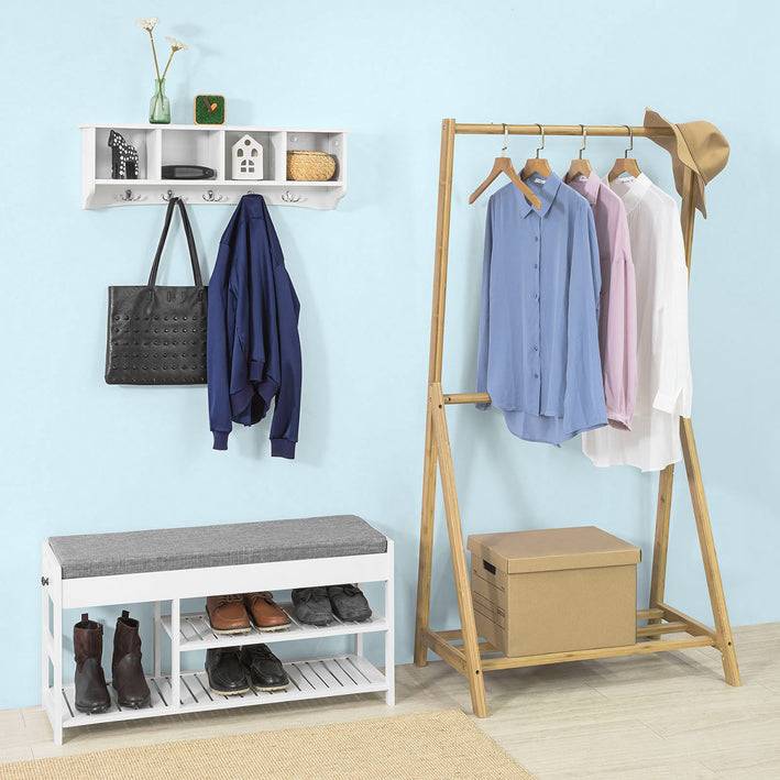 Sobuy SoBuy Wandgarderobe Hängeregal Flurgarderobe Weiß FRG48-L-W Meist gekauft
