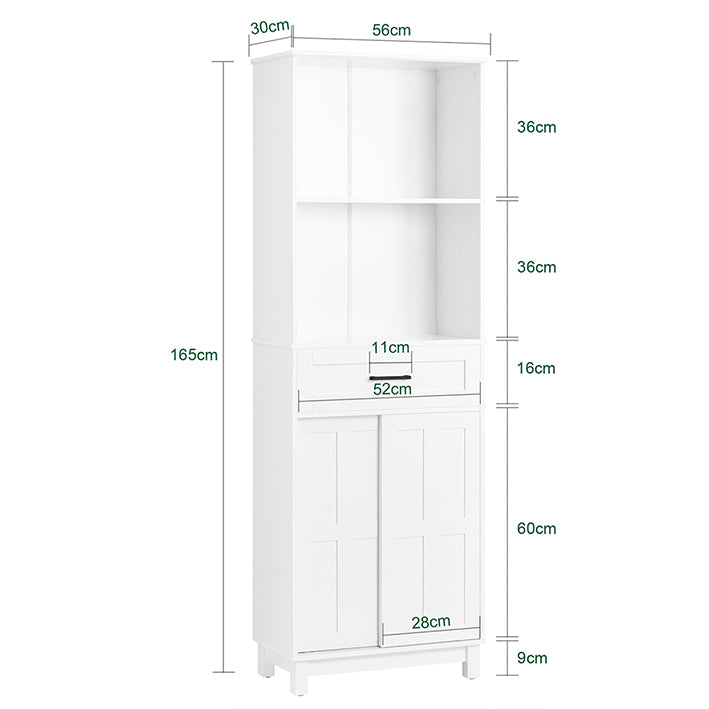 Sobuy SoBuy Hochschrank mit Schiebetüren Badregal Badezimmermöbel Weiß BZR141-W im Angebot