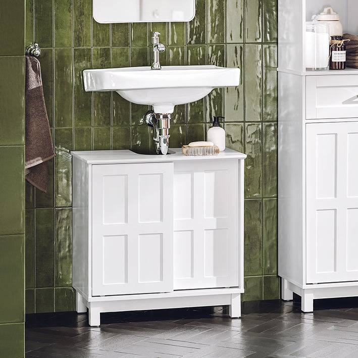 Sobuy SoBuy Waschbeckenunterschrank Badezimmerschrank Waschtisch Weiß BZR142-W Schlussverkauf