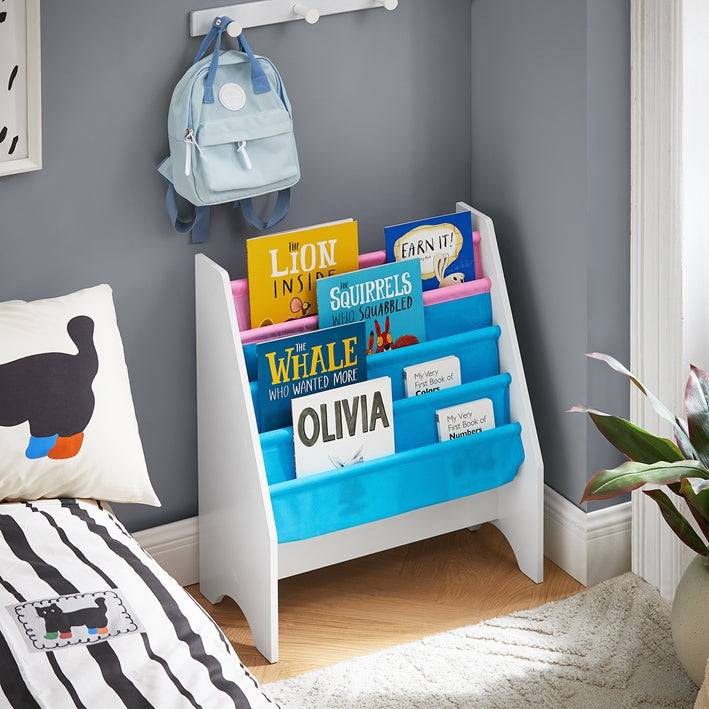 Sobuy SoBuy Kinderbücherregal Hängefächerregal Zeitungsständer Weiß-Blau&Rosa FRG225-F Online
