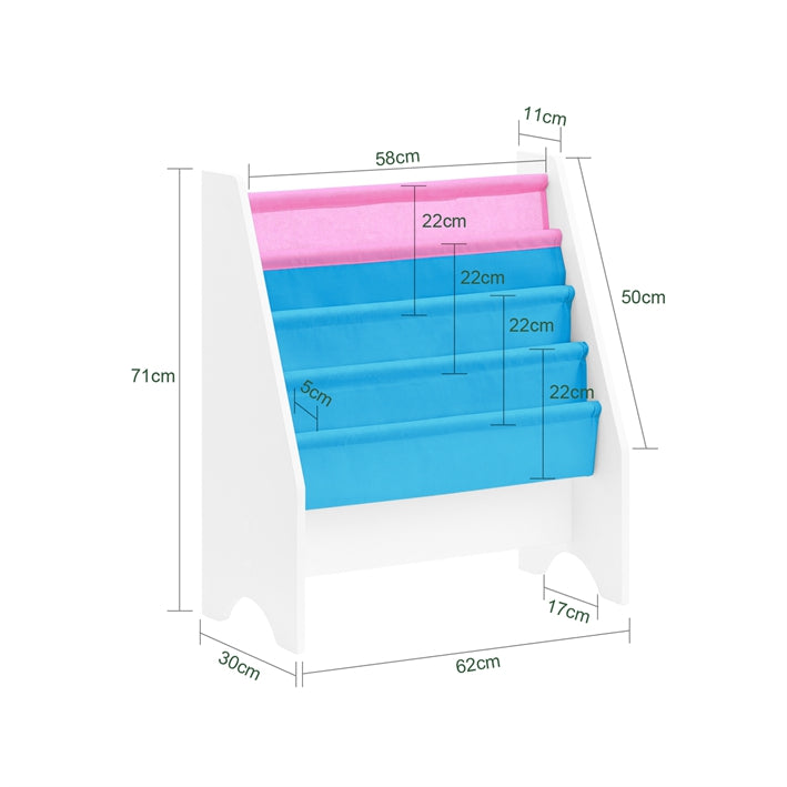 Sobuy SoBuy Kinderbücherregal Hängefächerregal Zeitungsständer Weiß-Blau&Rosa FRG225-F Online
