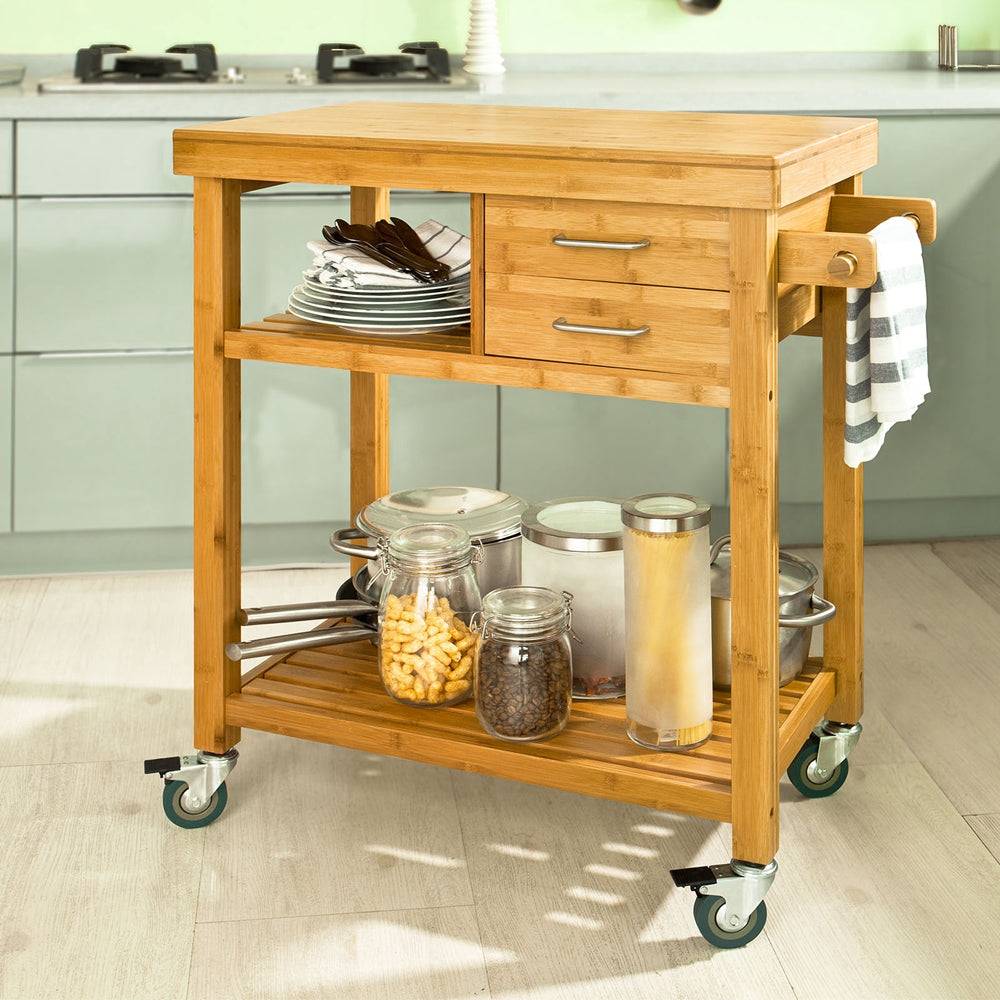 Sobuy SoBuy Servierwagen Küchenwagen Rollwagen Bambus FKW26-N Angebote