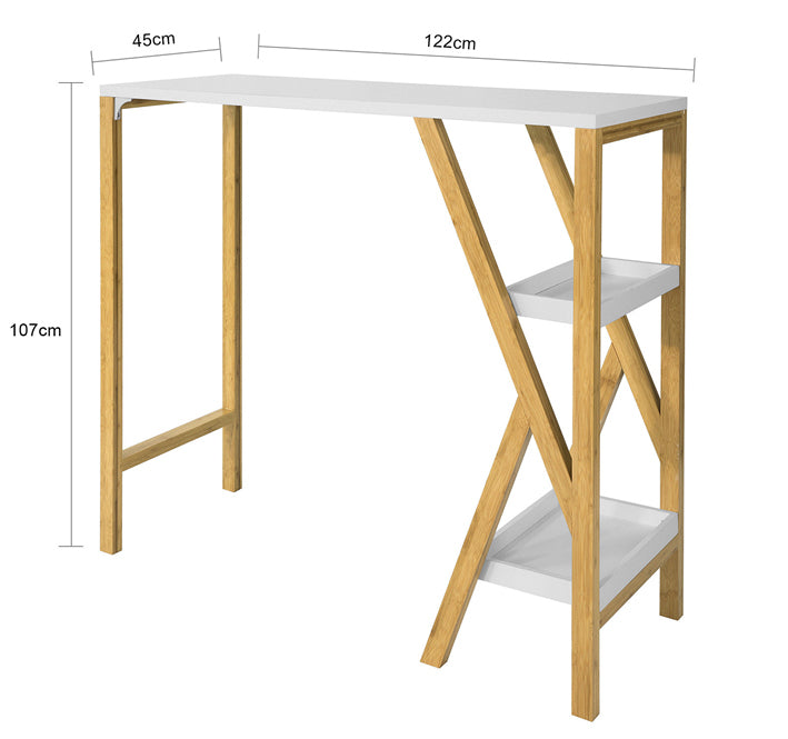 Sobuy SoBuy Design Bartisch Stehtisch Küchentisch Bambus und Weiß FWT56-W im Angebot