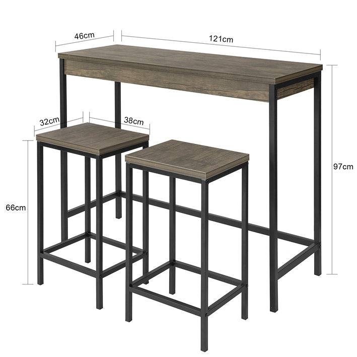 Sobuy SoBuy Bartisch mit 2 Hockern Bartisch set 3-teilig OGT30-N Fabrikverkauf