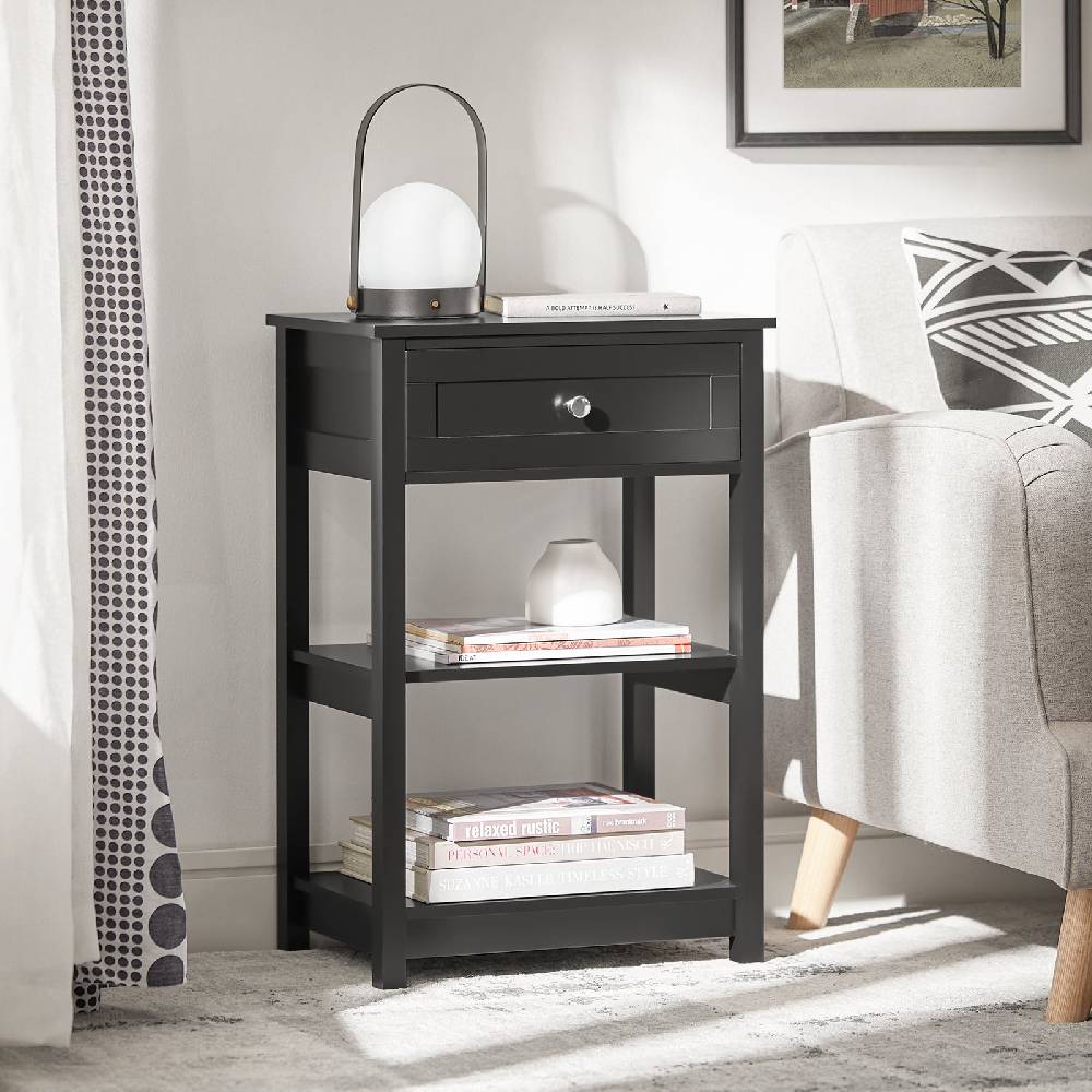 Sobuy SoBuy Nachttisch Fürs Schlafzimmer Couchtisch Beistelltisch Schwarz FBT46-SCH