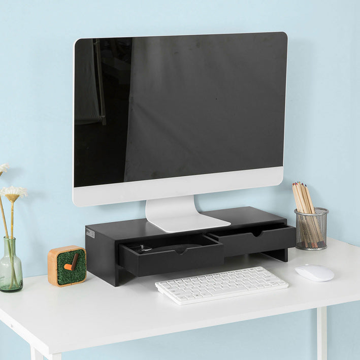 Sobuy B-Ware Monitorerhöhung Monitorständer mit Schubladen Schwarz BBF02-SCH-bwaren im Angebot