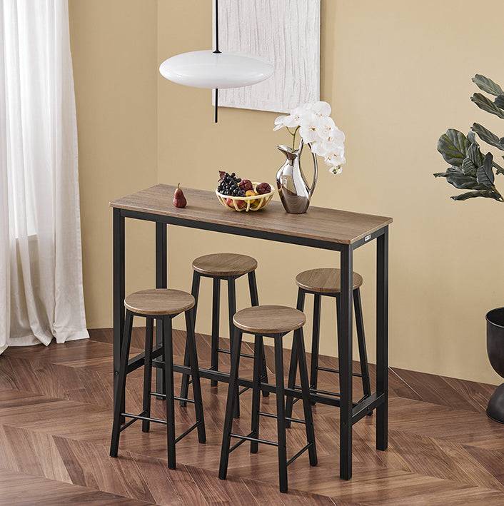 Sobuy SoBuy Bartisch mit 4 Stühlen Bartisch set Stehtisch 5-teilig OGT22-SCH
