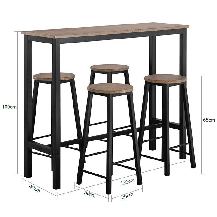 Sobuy SoBuy Bartisch mit 4 Stühlen Bartisch set Stehtisch 5-teilig OGT22-SCH Auslauf