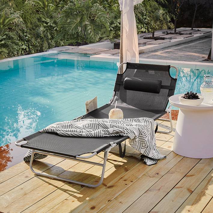 Sobuy SoBuy Strandliege Gartenliege Sonnenliege klappbar Schwarz OGS35-SCH Verkauf