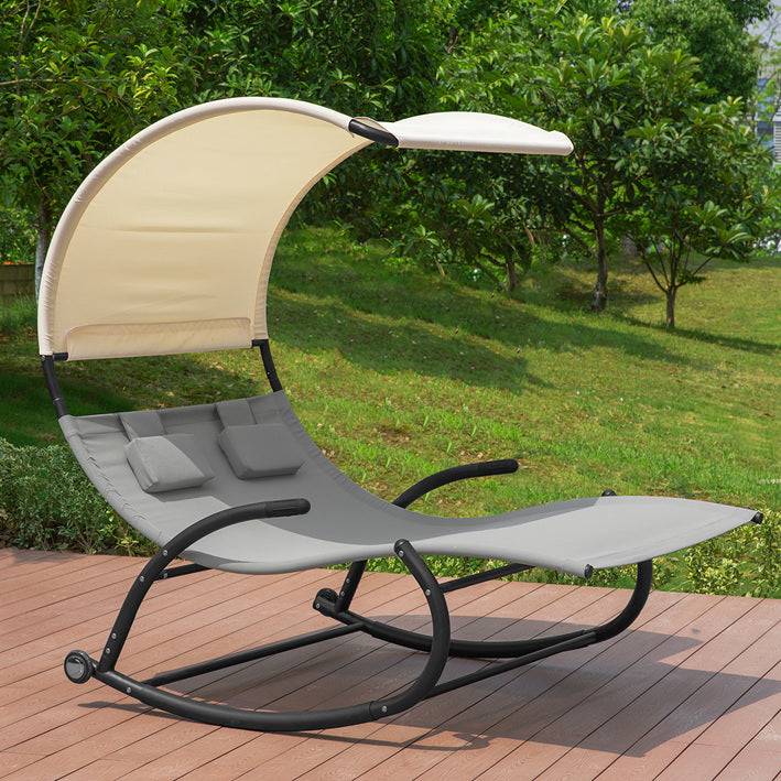 Sobuy SoBuy Schaukelliege für 2 Personen Sonnenliege mit Rollen Gartenbett mit Sonnendach OGS50-HG Angebote