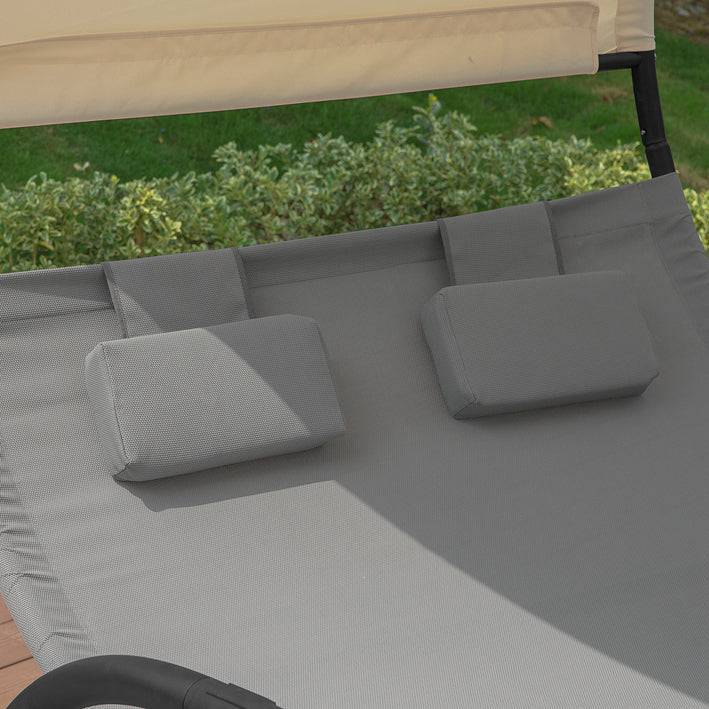 Sobuy SoBuy Schaukelliege für 2 Personen Sonnenliege mit Rollen Gartenbett mit Sonnendach OGS50-HG Angebote