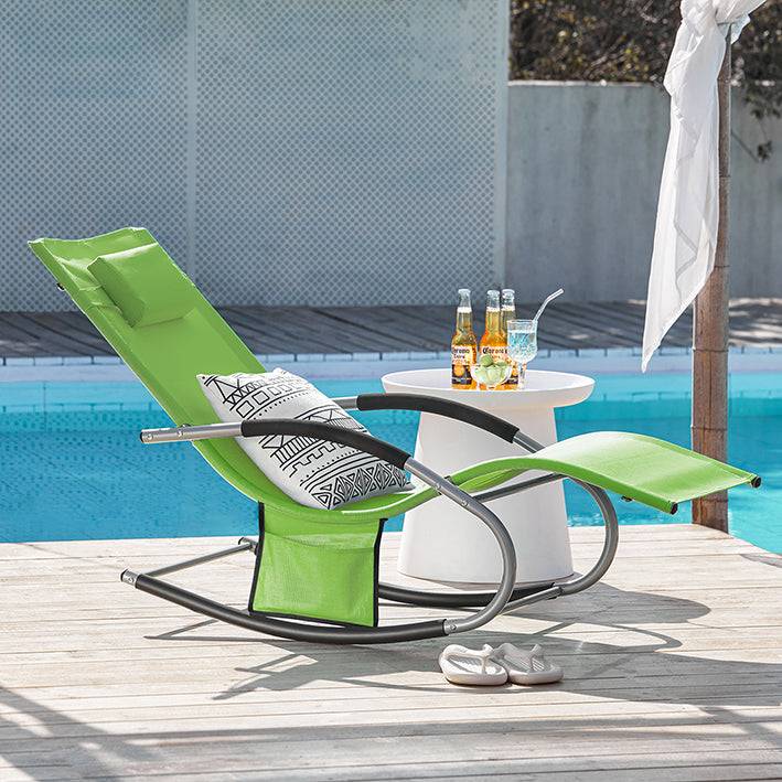 Sobuy SoBuy Gartenliege Sonnenliege mit Tasche Liegestuhl grün OGS28-GR Hotsell