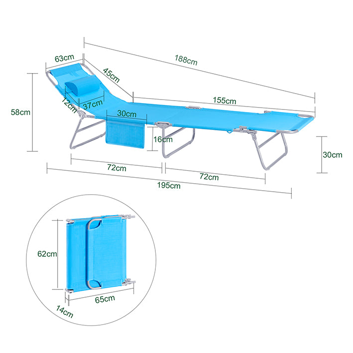 Sobuy SoBuy Strandliege Gartenliege Sonnenliege klappbar Blau OGS35-B Meist gekauft